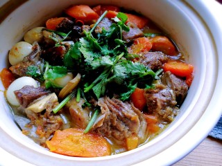 寒冬暖食~胡萝卜羊肉砂锅煲 
